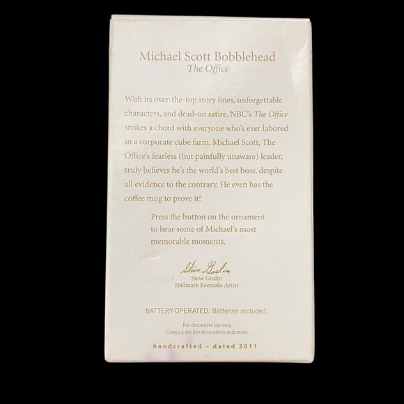 Hallmark The Office Michael Scott Talking Bobblehead Ornament TESTED WORKING - Picture 9 of 10